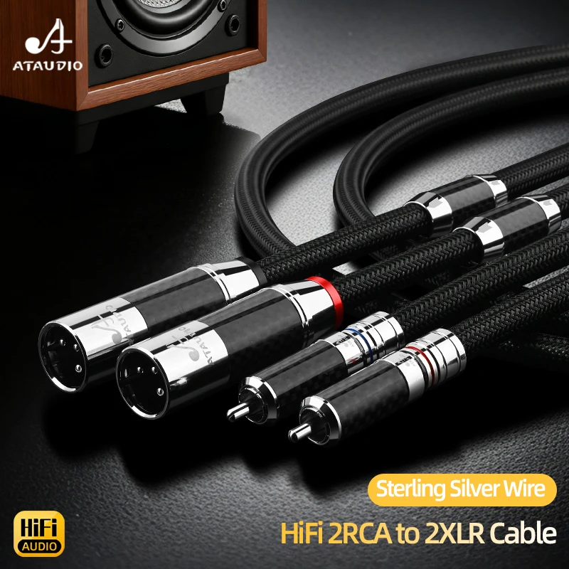 

ATAUDIO Hifi RCA to XLR Cable Hi-END OCC Double Shielding Anti-Interference 2XLR to 2RCA Audio Cable For Hifi System