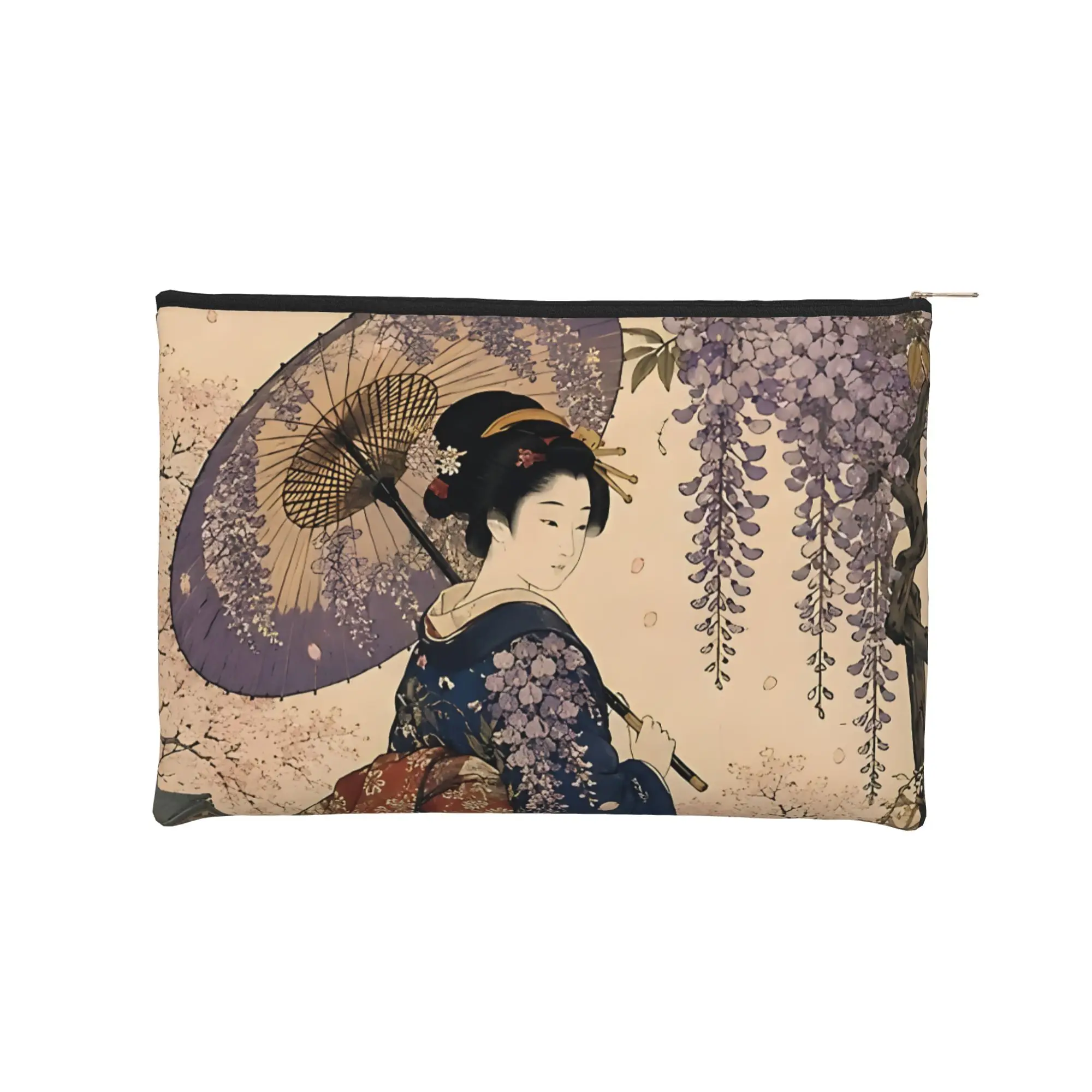 Stylish Cute pouch Kimono In Bloom Japanese Woman Ukiyo E Woodblock Makeup Bag  Toiletry Bag with Zipper