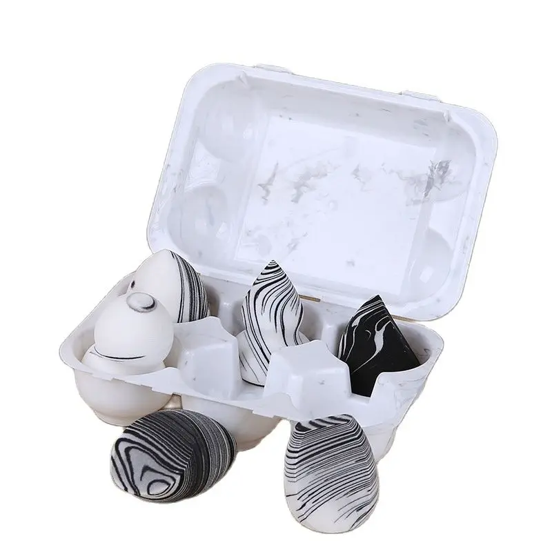 6 قطعة ماكياج مسحوق نفخة مجموعة مع صندوق لينة مستحضرات التجميل نفخة ماكياج الإسفنج مجموعة الأساس مسحوق الإسفنج الجمال يشكلون أداة