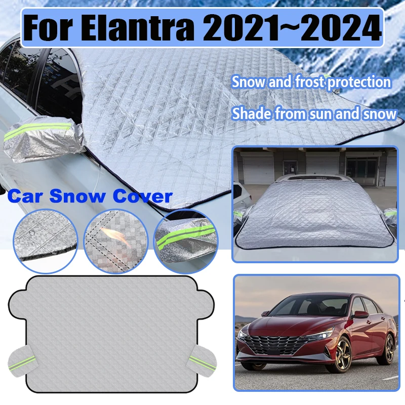 

Лобовое стекло автомобиля, снежный щиток для Hyundai Elantra CN7 2021 ~ 2024, переднее окно, антимороз, уличный зимний дождевик, автоаксессуары