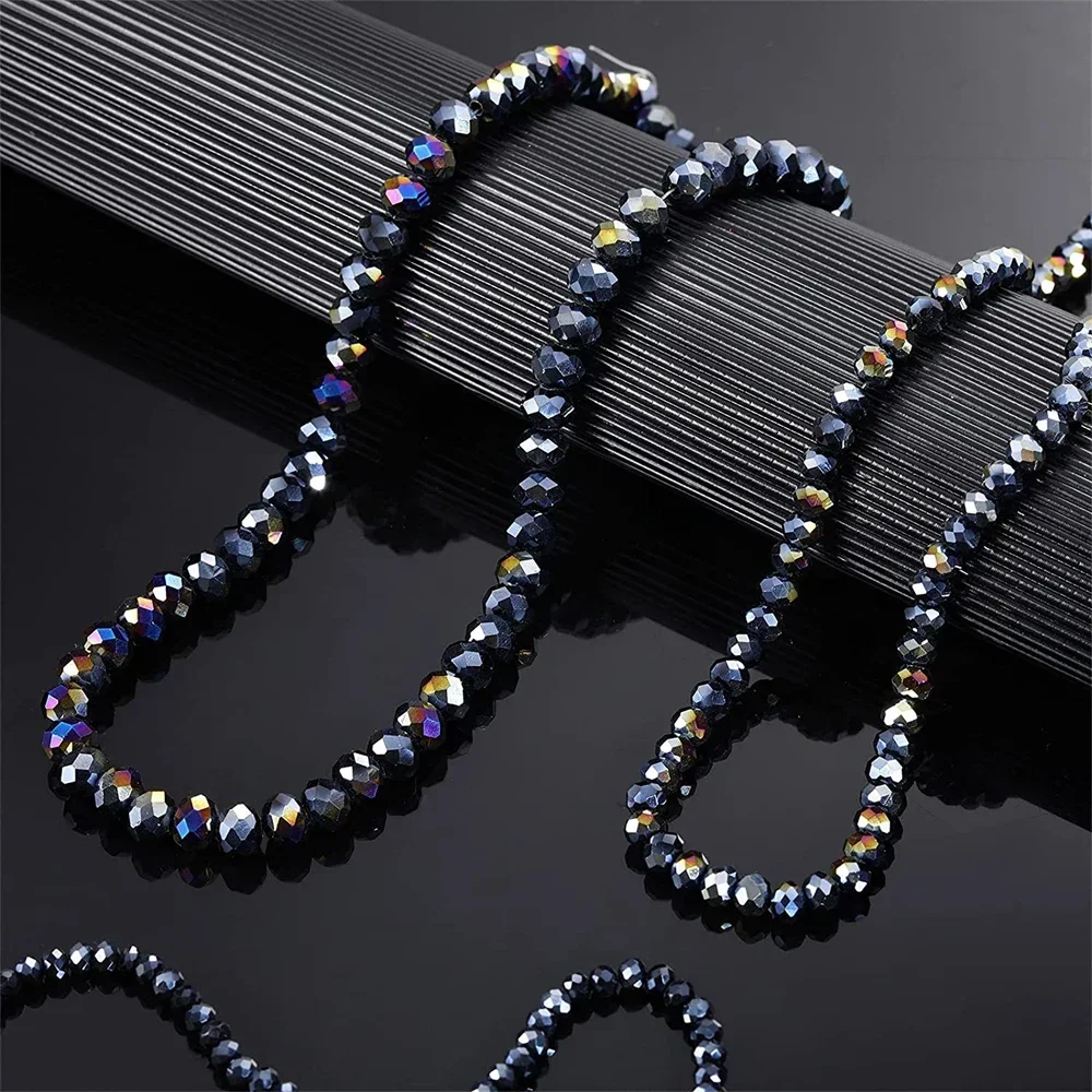 50 Stück 4*6mm Rondell Österreich facettierte Kristallperlen runde Glasperlen lose Distanzperlen für Schmuckherstellung DIY Armband Halskette – Detail 2
