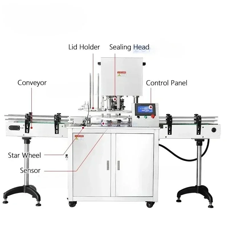 Automatic Tin Sealer Canning Can Seaming Machine Seamer Canned Snacks Food Packing Equipment ZS-AFK300