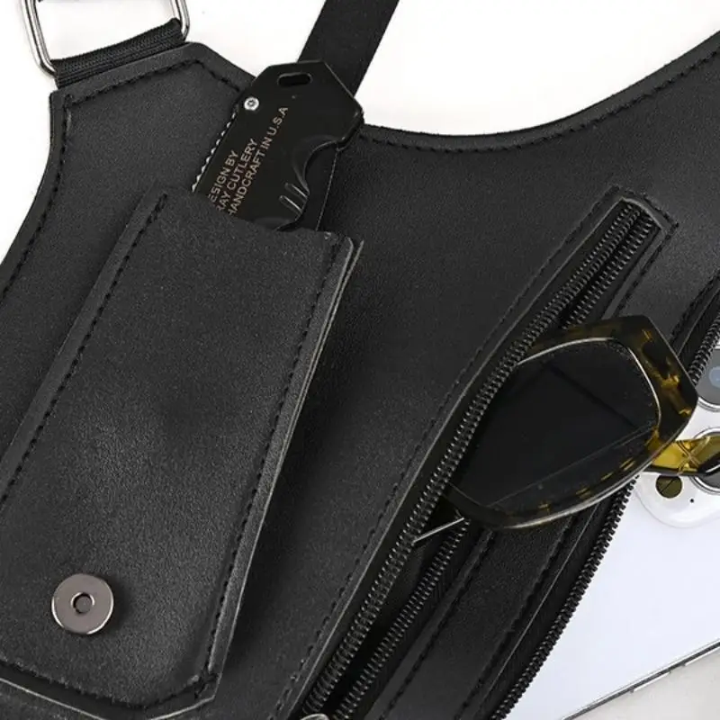 1 Stück Multifunktionale Wasserdichte PU-Umhängetasche mit Mehreren Taschen, Diebstahlsicher, Doppelter Schultergurt, Taktische Angeltasche – Detail 10