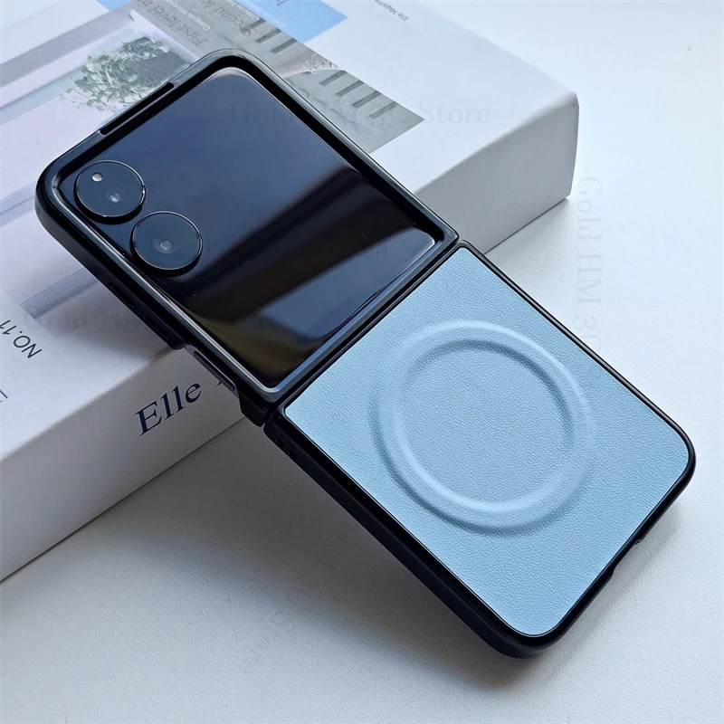

For Magsafe Phone Leather Pure Color Case For Xiaomi Mix Flip 2 5G Magnetic Magsafing Back Cover For Xiaomi Mix Flip2 Tough Case