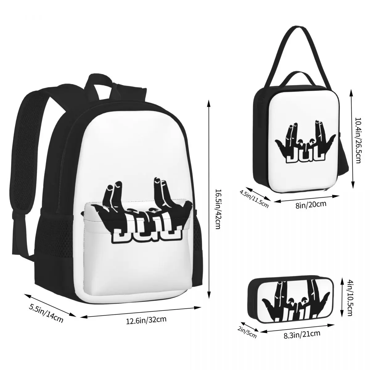 Zaini luglio ragazzi ragazze Bookbag studenti borse da scuola cartone animato bambini zaino pranzo borsa penna Set tre pezzi