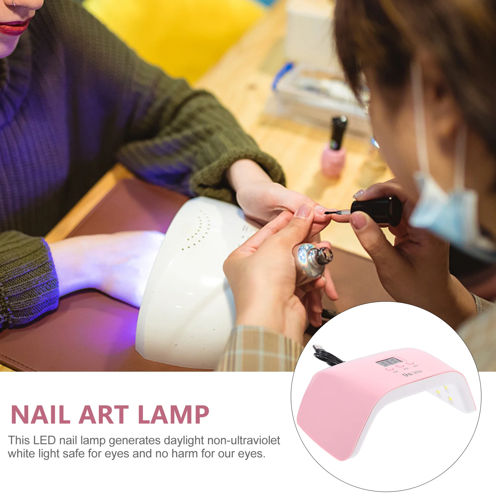 LED-nageldrooglamp manicurelamp gel nageldroger 3-timers eenvoudig te gebruiken daglicht niet-ultraviolette manicurelamp