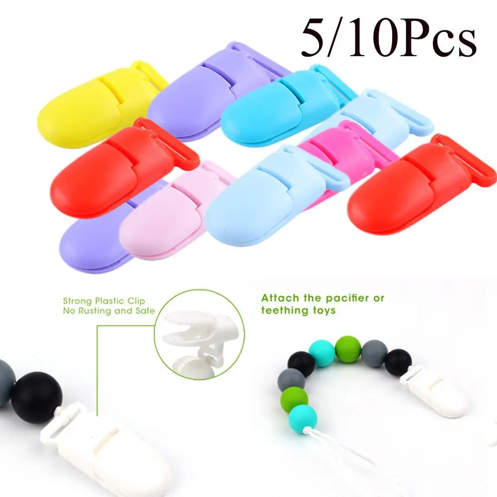 

5/10Pcs Fashion Chew Toy Nipple Clasps Craft Soother Chain Pacifier Clip Dummy Holder Baby Teethers