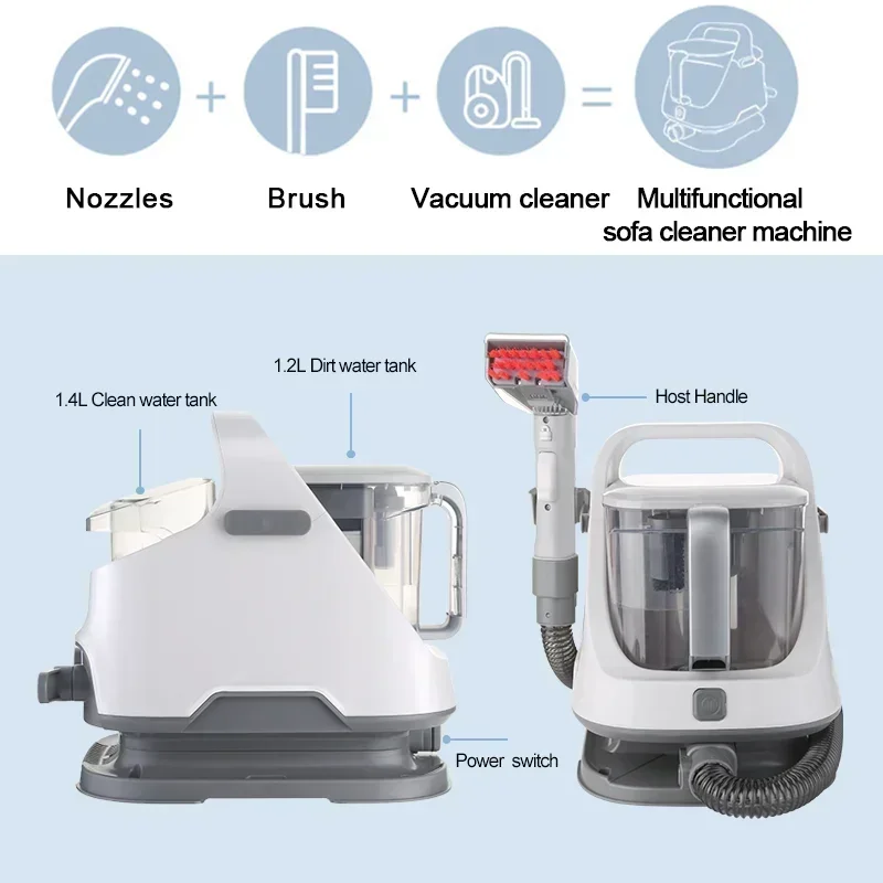 

Portable Carpet Cleaner Machine Wet And Dry Vacuum Spray Carpet Spot Cleaner For Home Fabrics Sofa Curtain