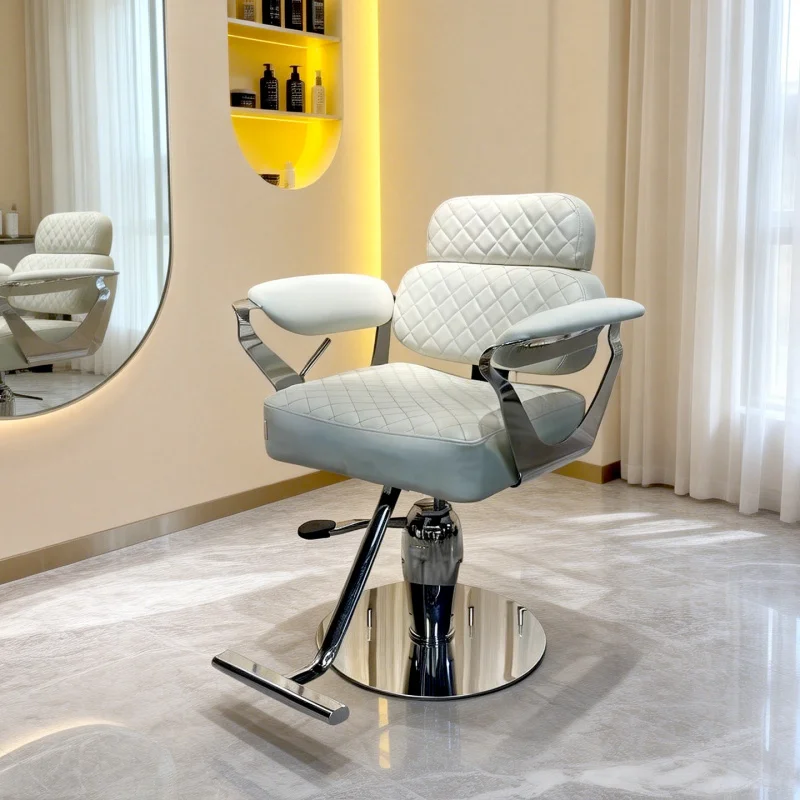,-Border Hair Salon Chair, Simple Adjustable Rotating Beauty Stool Hairdressing, Perming, And Dyeing