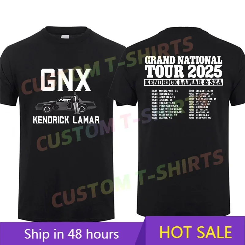 

2025 Men T Shirt Casual Grand National Tour Merch Kendrick Lamar Tour 2025 Fan T-shirt Summer Short Sleeves 100% Cotton S-3XL