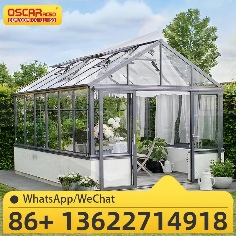 

Customized Aluminum Alloy Frame 8X8 12X20 Prefabricated Insulated Glass Sunroom for Gardens Balconies Backyards sunroom