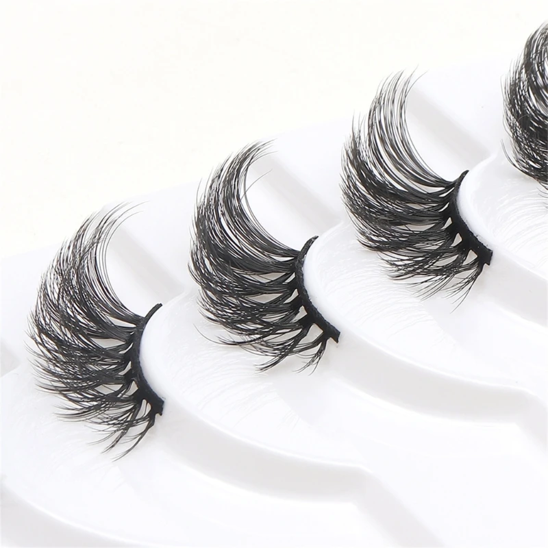 Y1UF 10Pair Half Lashes False Eyelashes Natural Cat-Eye Lashes 3/4 Corner Lashes Pack