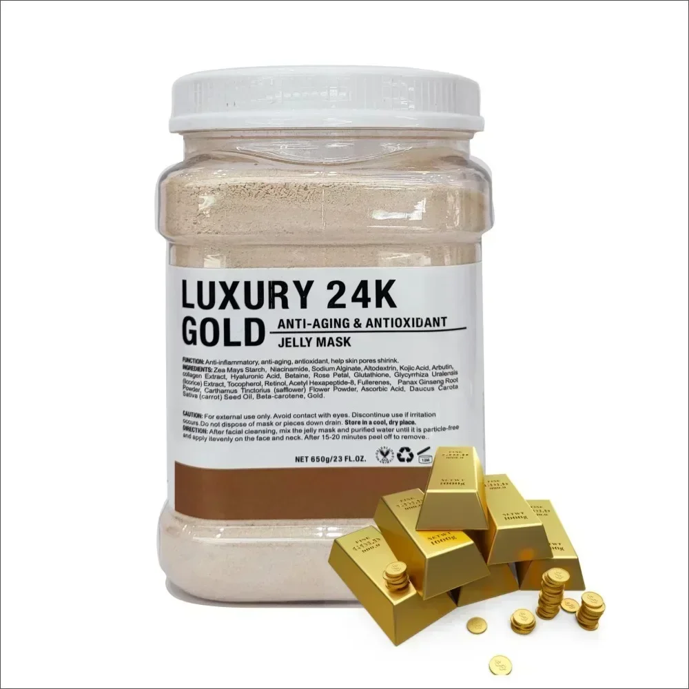 650g Arbutine Rose Jelly Masker Poeder DIY Plant Maskers Poeder Peel Off Vitamine C Hyaluronzuur Gezichtsverzorging 24K Gouden Modder Masker