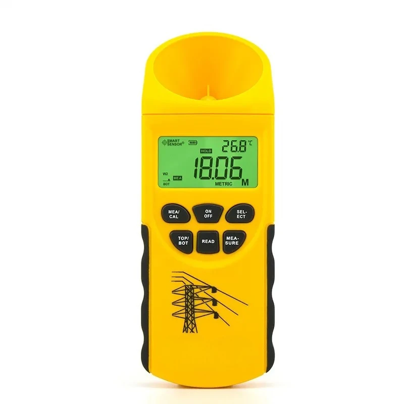 Ultrasonic Cable Altimeter Height Measuring Device for Electricians Engineers Portable Digital Distance Meter AR600E