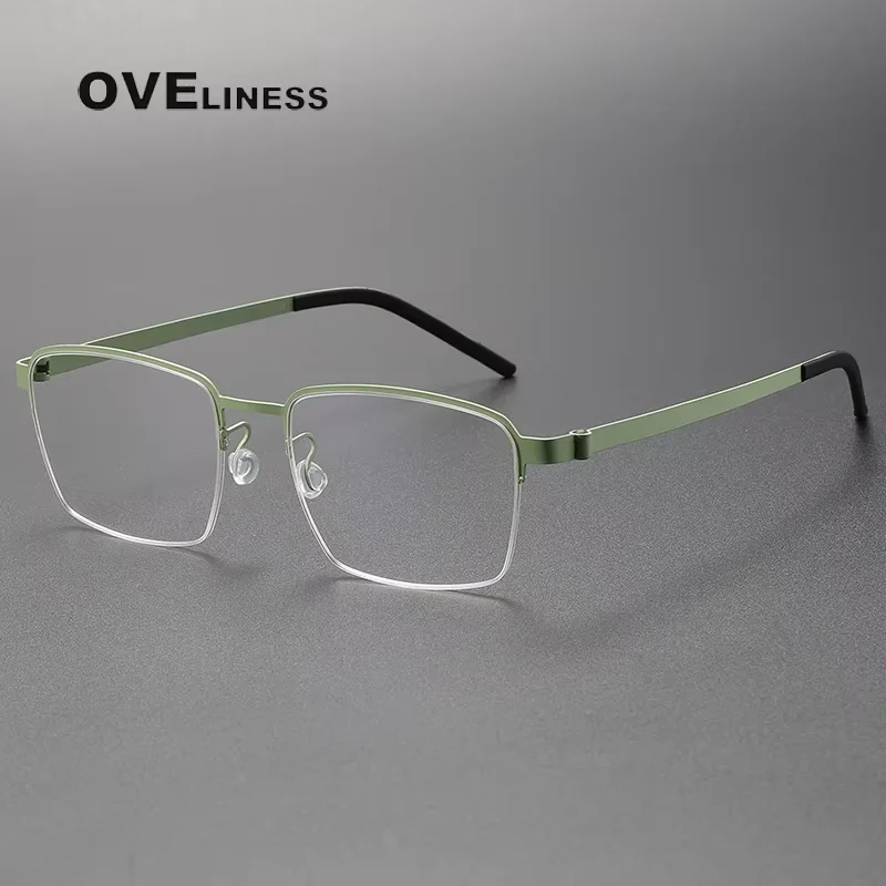

Pure Titanium Glasses Frame Men women Square Eyeglass Frame 2025 New Screwless Brand Design Eyewear Ultralight male spectacles