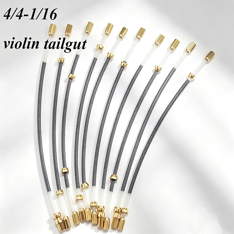 USA Low Tax 10pcs/Set Violin/Viola Tailguts Tailcord Gut Cord Nylon with Brass Screw for 4/4 3/4 1/2 1/4 1/8 1/10 1/16