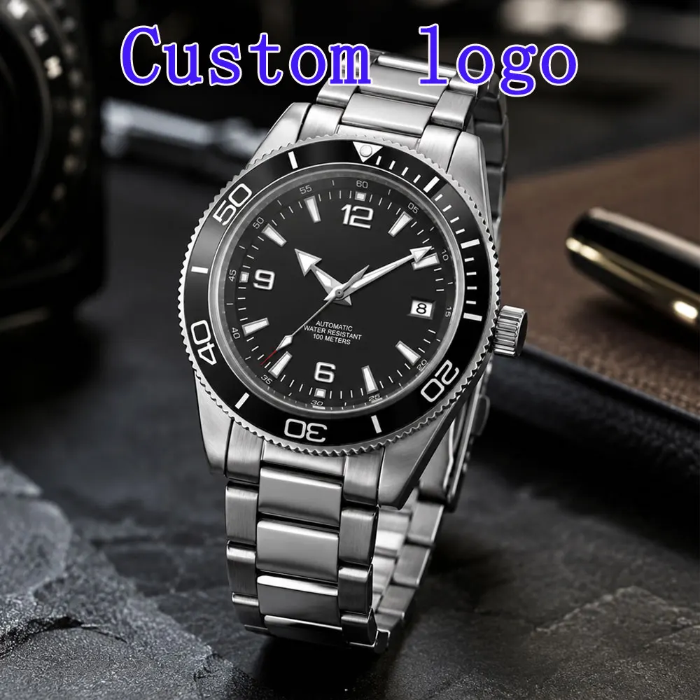 Custom watch logo for man Automatic high quality  Waterproof  41mm  NH35 Sapphire Ceramic Bezel Mechanical Watches