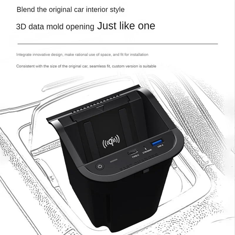 1 PCS 15W รถ QI Wireless Charger Fast ชาร์จโทรศัพท์สําหรับ Mercedes Benz A Class W176 GLA CLA X156