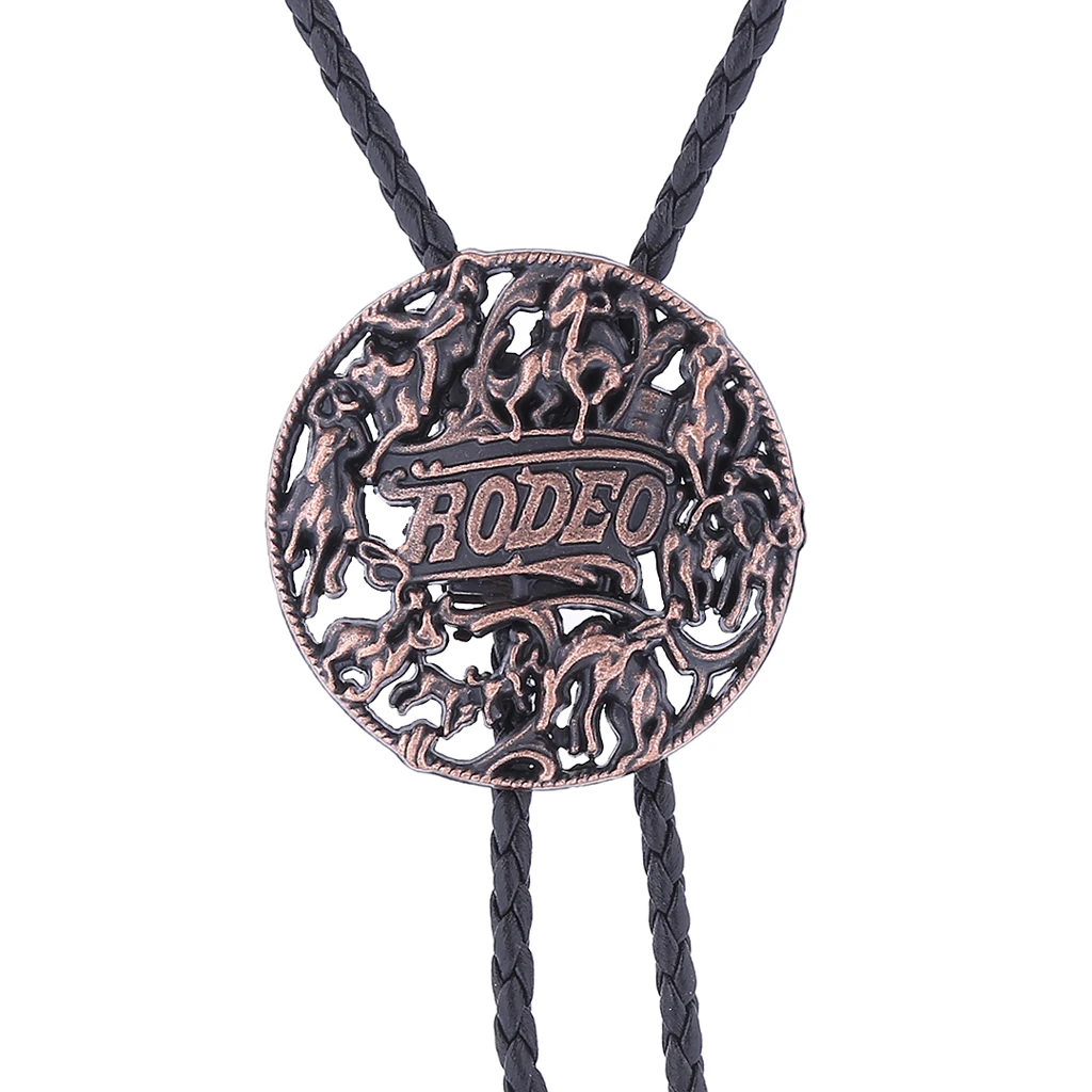 Western Bull Rider Bolo Tie - Authentic Country Western Style Tie for Men