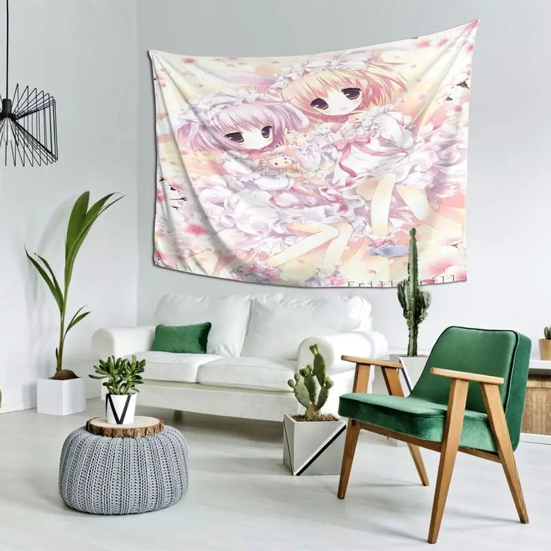 VIKAMA Cherry Blossom Rabbit Ear Double Lolita anime Tapestry Wall Hanging Home Decor for Bedroom Living Room Dorm
