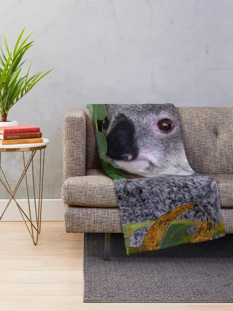 AUSTRALIAN KOALA, BIOPHILIC ART Throw Blanket