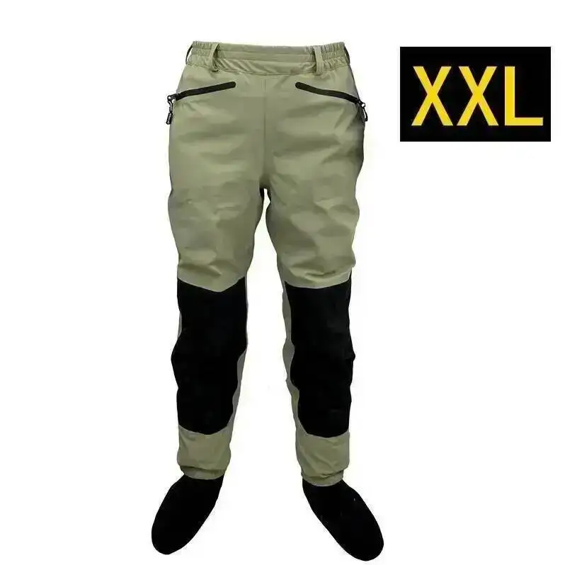 3-lagige, atmungsaktive, wasserdichte Wathose zum Fliegenfischen an der Taille, Strumpffüße, hohe Hose, Wathose, langlebige Entenjagd-Wathose
