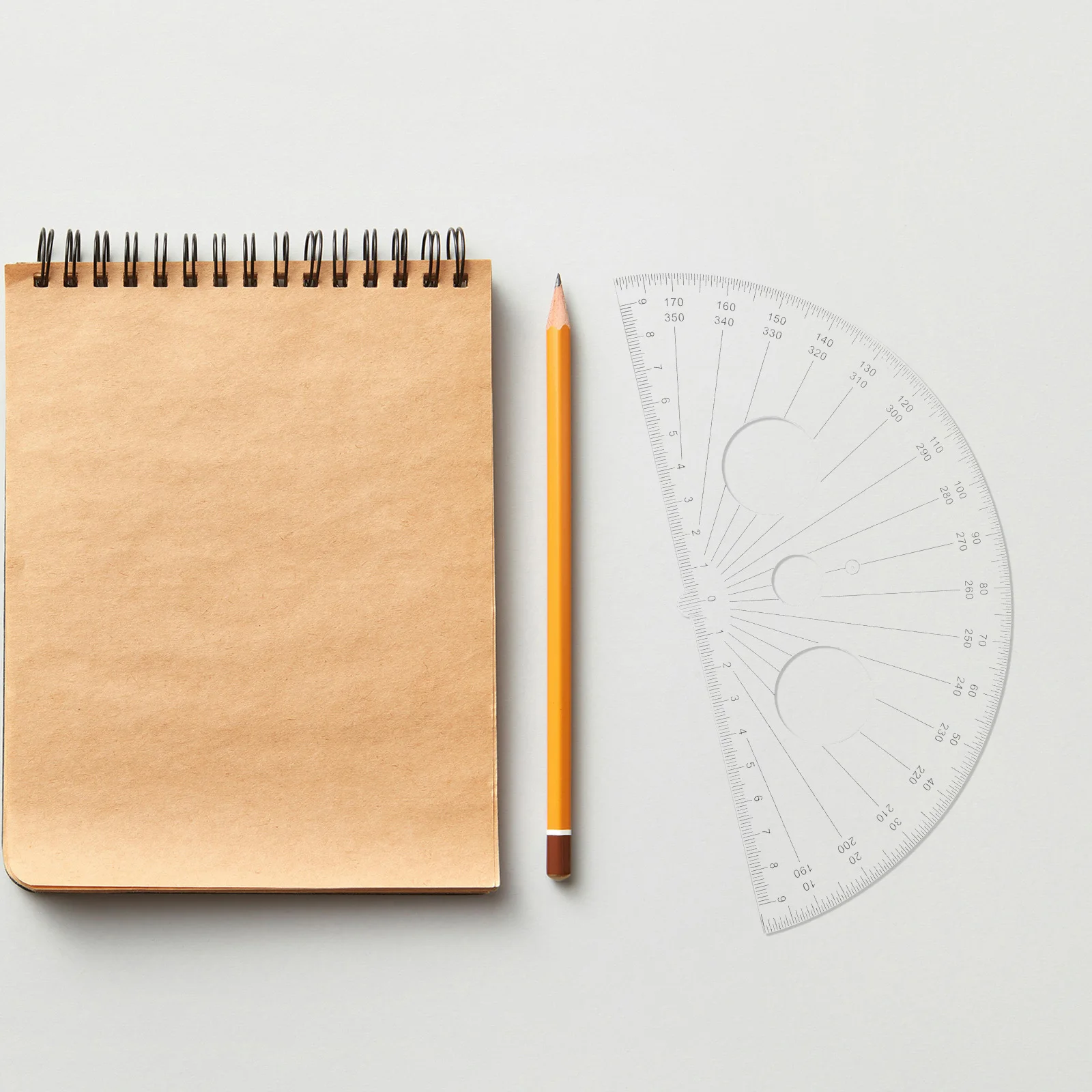 

3Pcs Protractor Set Transparent Geometric Ruler 180 Degree Multi-Functional Drawing Measuring Tool for Students Professionals