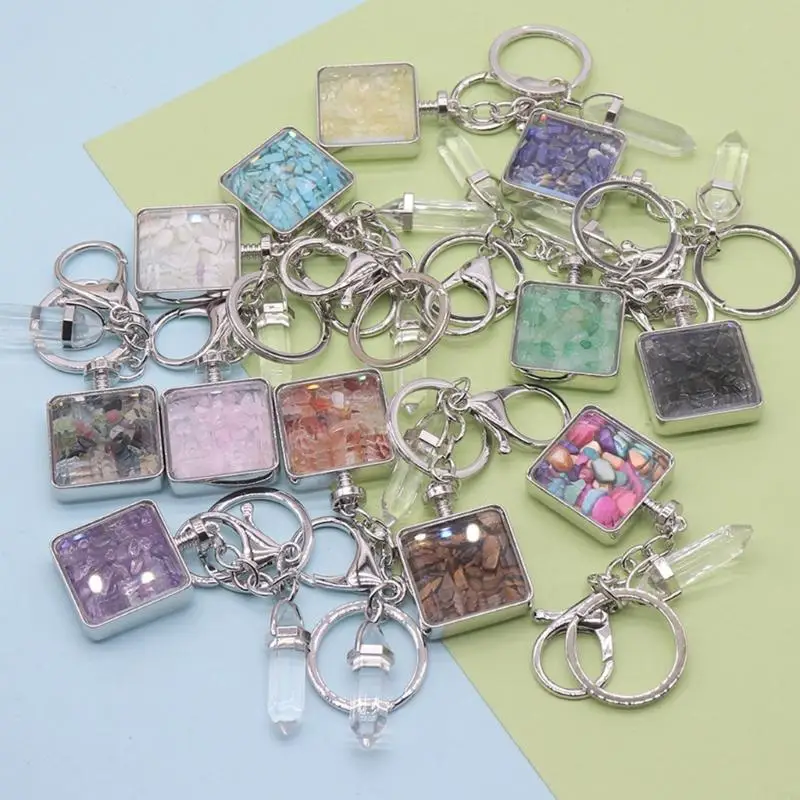 Practical Natural Stone Keychain Photo Frame C71A