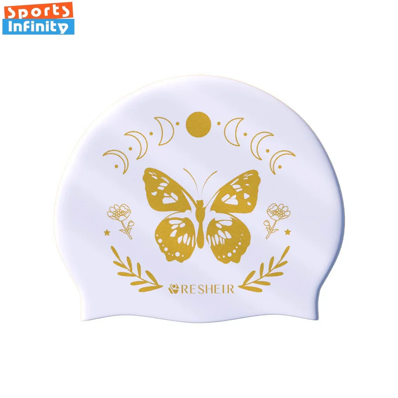 Print Silicone Swimming Caps for Women Waterproof Women Long Hair Exclusive Enlarged Swim Caps Swimming Hat Swimming Accessories