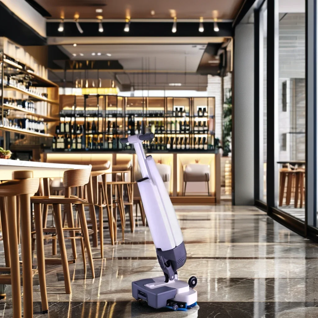 SQ7 Portable Upright Floor Scrubber For Ceramic Tile Hard Floor Mini Rotary Floor Cleaning Machine