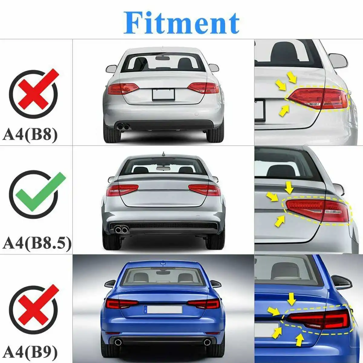 High Quality Car Rear Spoiler Wing Lip Extension FOR AUDI A4 B8.5 SEDAN 2013-2016 V Style Tail Wing Lip Rear Trunk Spoiler