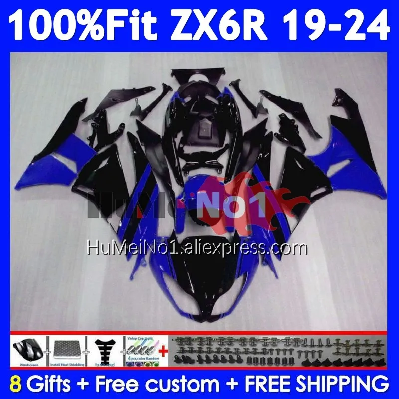 Body For KAWASAKI NINJA ZX 6R 636 ZX6R 19 20 21 22 23 250No.94 ZX-6R ZX-636 ZX636 2019 2020 2021 2022 Blue black 2023 Fairing