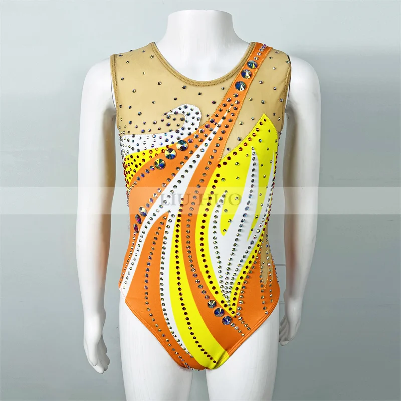 

LIUHUO Synchronized Swimming Suits Girls Performance Kid Rhythmic Leotard Children Teens Competition Teamwear Women Dance Tights