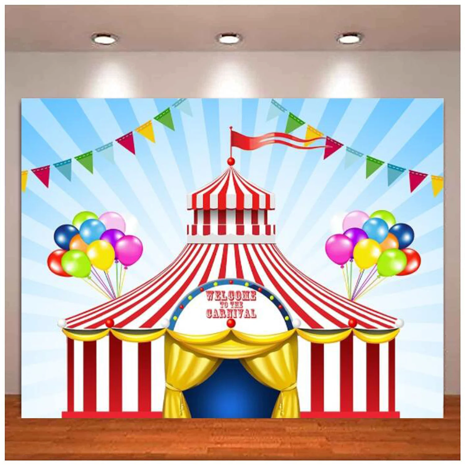 Carnival Circus Photography Backdrop Amusement Park Tents Playground Baby Shower Birthday Party Banner Background Decoration