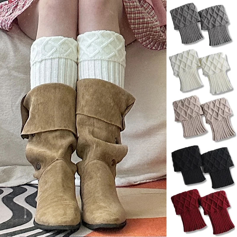 

Winter Leg Warmers Knitted Warm Foot Cover Boot Socks Short Boot Toppers Leg Sleeve Crochet Boot Cuffs Warm Keeper Streetwear