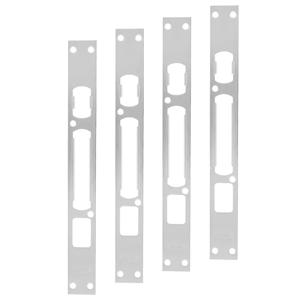 

4pcs Frame Buckle Lock Body Security Metal Latch Guard Shield Striker Reinforcement Plates Safety Stainless Steel Plates Strike
