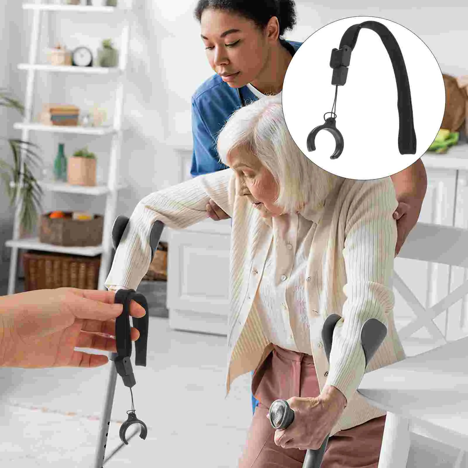 

2 Pcs Crutch Bracelet Cane Wrist Strap Anti Lost Straps Lanyards Safety Rope Accessories Canes Polyester Elder Wristbands