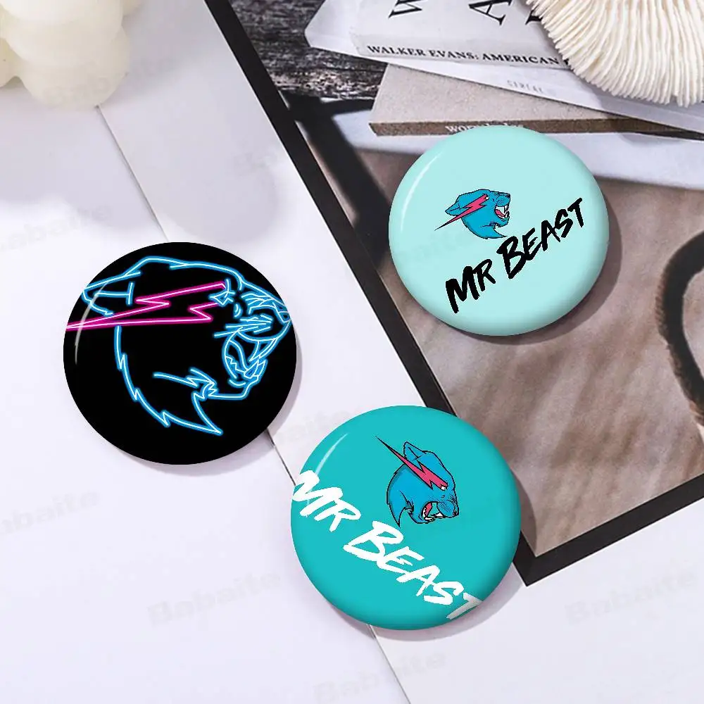 Game Blogger Mr-Beast 58mm Animals Funny Brooches Badge Backpack Clothes Gift Accessory