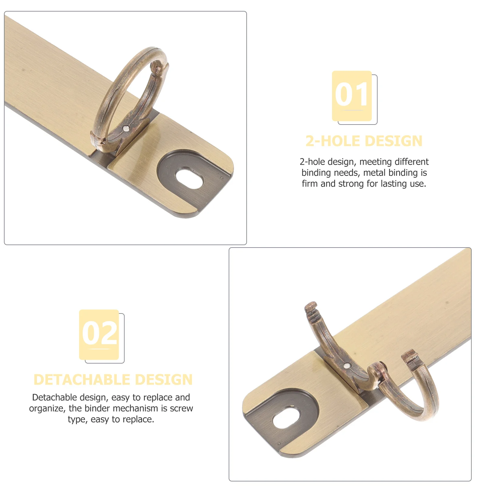 1 قطعة 2-Hole حلقة الموثق آلية معدنية فضفاضة ورقة دفتر Diy بها بنفسك استبدال السحابات للمخططين سجل القصاصات القرطاسية #1