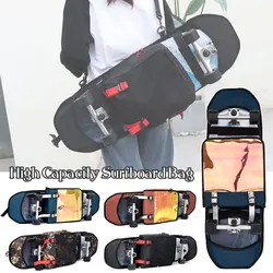 1X Foldable Rocker Skateboard Backpack Carry Bag Adjustable Shoulder Bag Lightweight and Versatile Sports Backpack