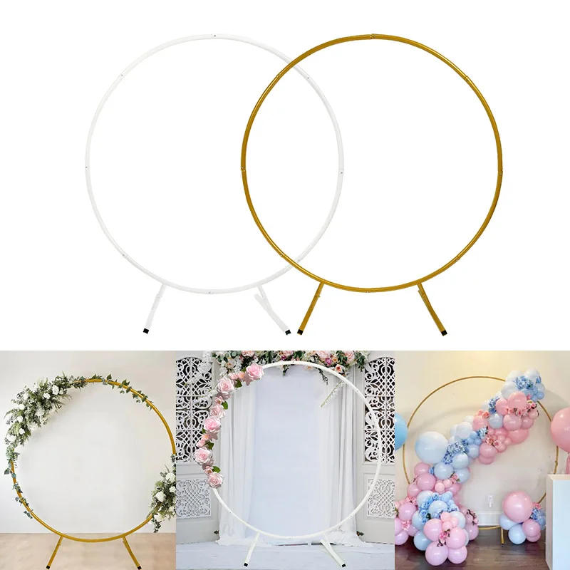 

Metal Wedding Arche Circular Wreath Balloon Holder Frame Bridal Baby Shower Background Arch Wedding Birthday Party Decoration