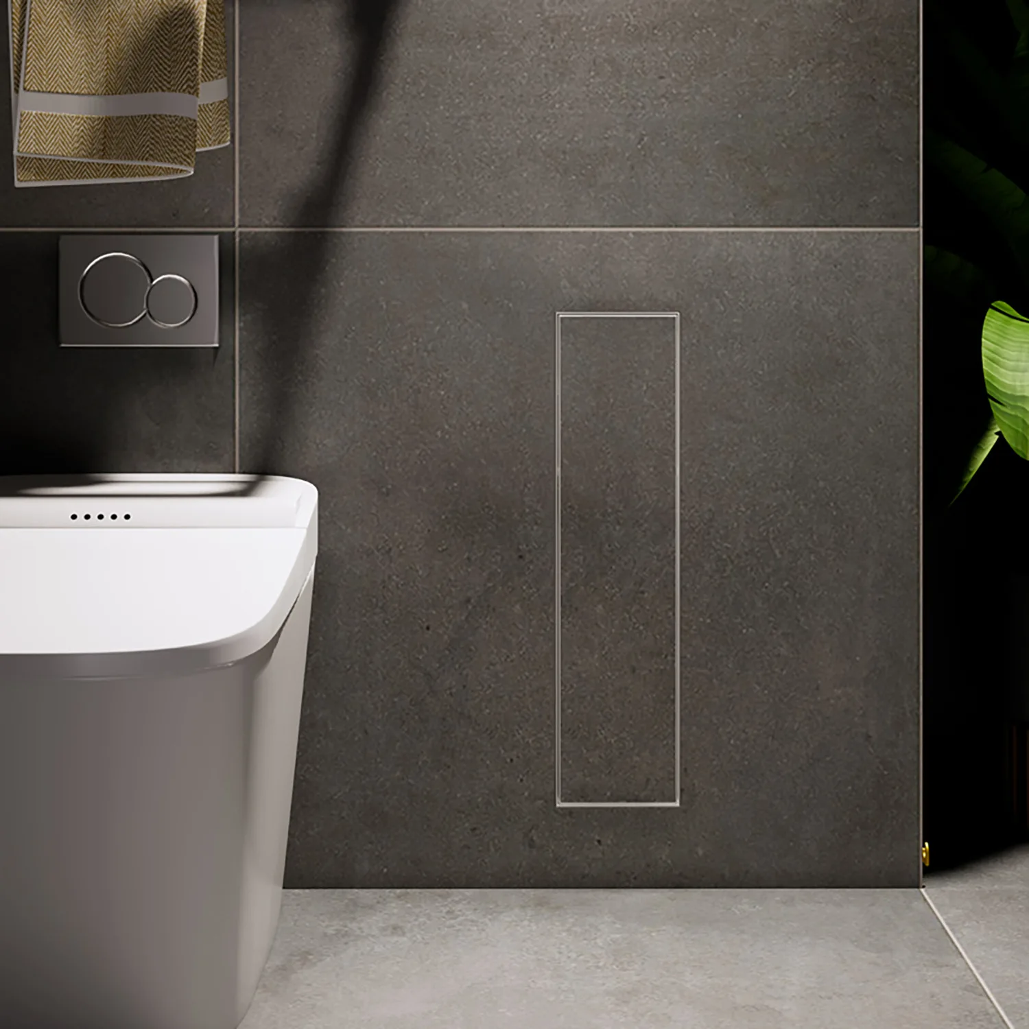 

Встраиваемая ниша для туалетной щетки из нержавеющей стали с держателем для туалетной бумаги и полкой для чистящих средств