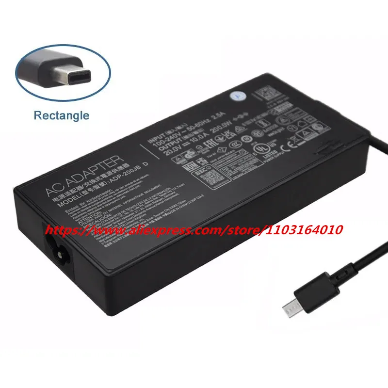 ADP-200JB D 20V 10A 200W AC Adapter Charger For Asus ProArt P16 H7606WP ROG Zephyrus G16 GA605 USB Tip ADP-200EB B A20-200P1A