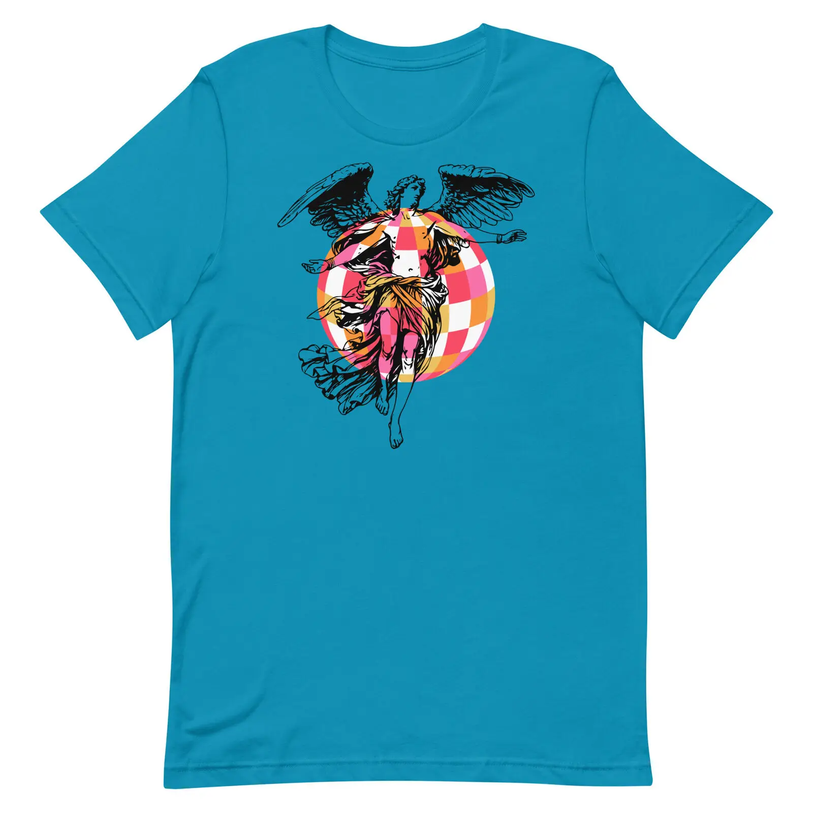 Angel and Retro Disco Ball Unisex t-shirt; Christian Faith Archangel