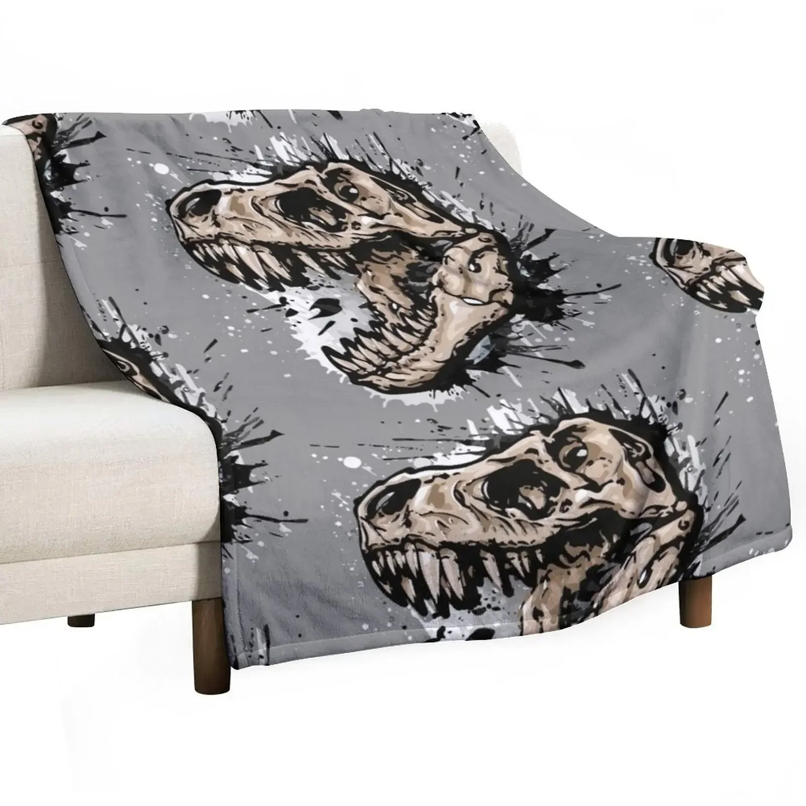 Dinosaur - tyrannosaurus rex - trex - t-rex Throw Blanket blankets ands Large Weighted christmas gifts Blankets