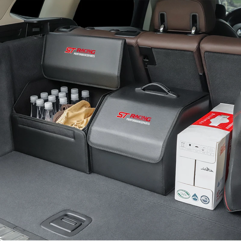 Car Trunk Storage Bag Leather Camping Box Collapsible For Ford ST Ranger Focus Fiesta Mondeo S-MAX Kuga Mustang Escort KA Ecospo