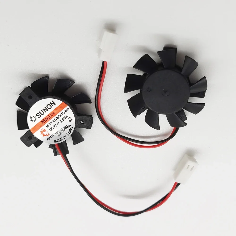 2 PCS Original SUNON MF40100V2-C01C-A99 Rotary leaf diameter 37MM Pitch 20-26-26MM Graphics card silent fan