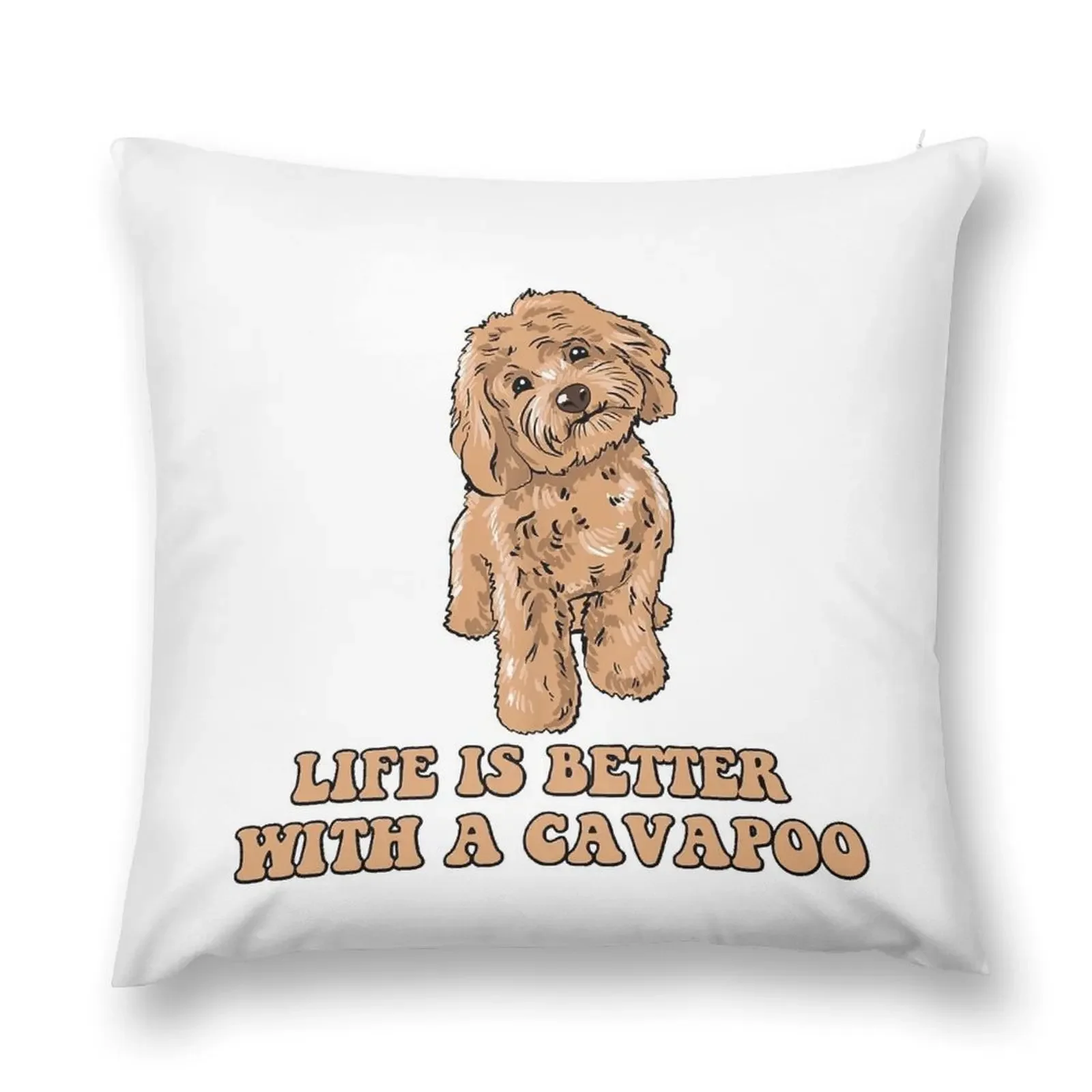 Life Is Better With A Cavapoo - Cockapoo Lover Dog Throw Pillow christmas pillowcases Pillowcases Cushion Covers Sofa pillow