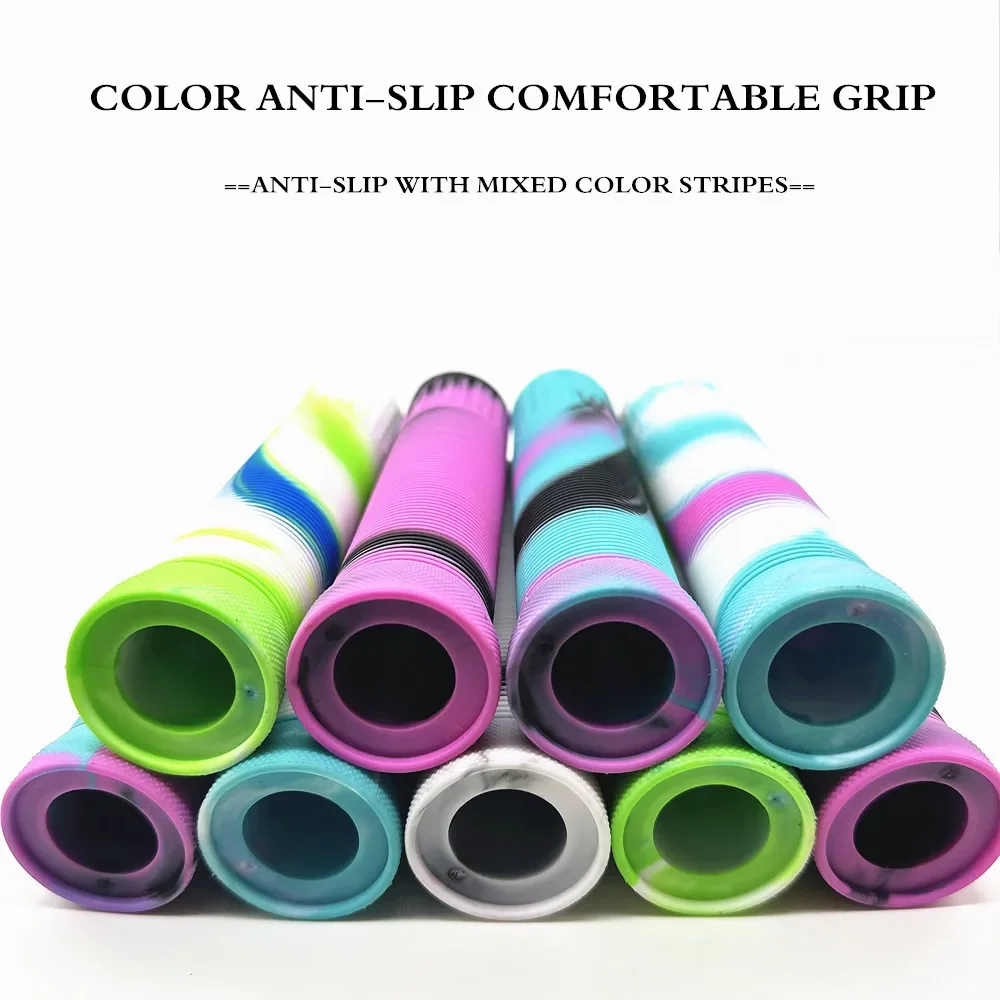 2PCS Universal Bicycle Handlebar Rubber Stripe Mixed Colours Non-Slip Soft Mountain Bike Grips Cycling Accessories Bicycle Grips