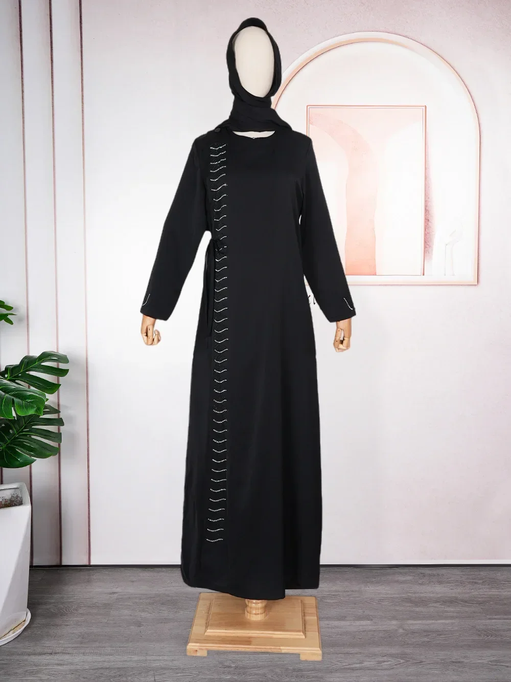 2024 Afrikaanse Jurken Voor Vrouwen Zomer Herfst Lange Mouw Polyster Lange Maxi Jurk Jurken Moslim Mode Abaya Kaftan Outfits